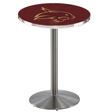 Holland Bar Stool Co 42" Stainless Steel Texas State Pub Table, 36" dia. Top L214S4236TexsSt