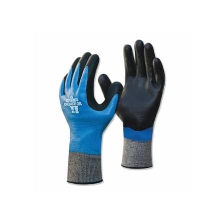 Showa Nitrile, Cut Resistant Gloves, Size S, 4 ANSI/ISEA Cut Level, Black, Blue, 12PK 845-S-TEX377S-06