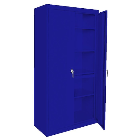 Steel Cabinets Usa Adjustable Storage Cabinet, 72 in H, 36 in W, Blue, 4 Shelves AAH-36RBMAG1-BL