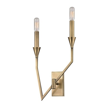 Hudson Valley Lighting Archie 2 Light Wall Sconce 8.75 In. Aged Brass 8502R-AGB