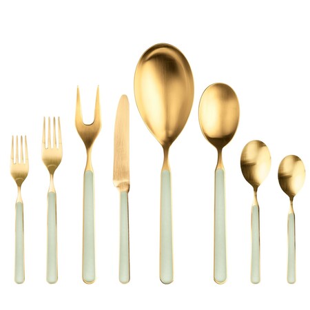Mepra Fantasia Ice Gold Flatware Set - 43 Pieces - Sage 10S622043OI