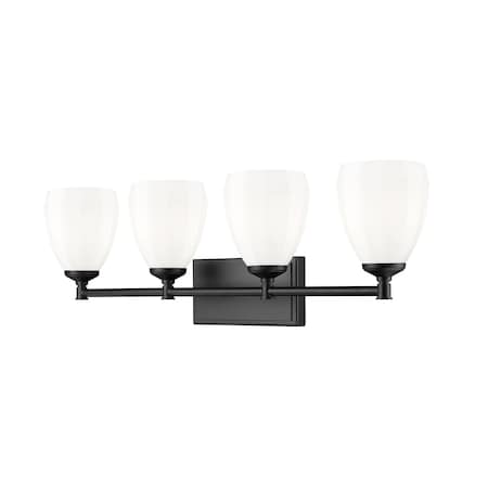 Z-Lite Oren 4-Light Vanity, 31 in W, Matte Black 7004-4V-MB