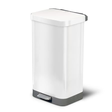 Bsl Titan Tall Stainless Steel Step Trash Can 20 Gallon / 75.5L with Antimicrobial Lid, White GLD-74529