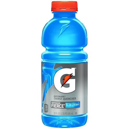 Gatorade Thirst Quencher Sports Drink, Liquid, Fierce Blue Cherry Flavor, 20 oz Bottle 10412