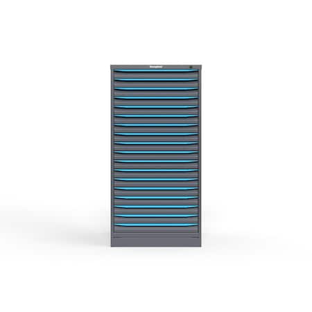 Strong Hold 18 drawer cabinet - (18x 2ft) - Blue accents - Keyed Alike S3060-PPAAS-1801FS