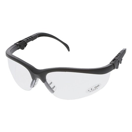 Mcr Safety KD3, Reader Safety Glasses, Anti-Scratch, Gray Lens, Half-Frame K3H10