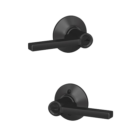 Schlage Schlage Latitude Matte Black Entry Door Knob 1-3/4 in. F51A G LAT 622