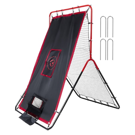 Vevor Baseball And Softball Rebounder Net 3x4.5 ft 2-in-1 Switch Hitter Pitch PDYHTW002
