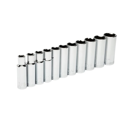 Gearwrench 80705 Deep Socket Set, Alloy Steel, Full Polish Chrome 80705G