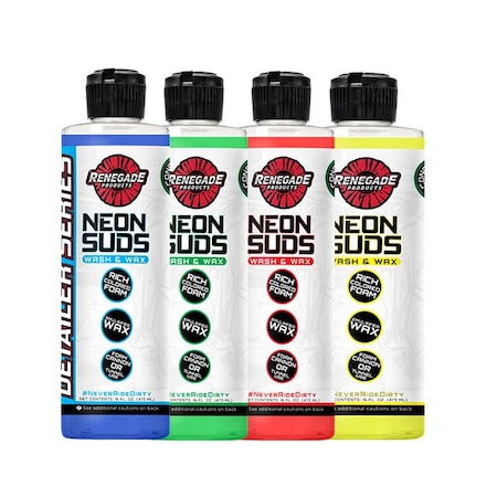 Renegade Products Usa Neon Suds Colored Wash & Wax 16 Oz., 4PK LFGBSPW4PAKOZ16
