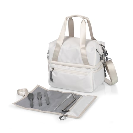 Picnic Time Family Of Brands Tarana Lunch Bag Cooler with Utensils, Halo Gray 515-01-133-000-0