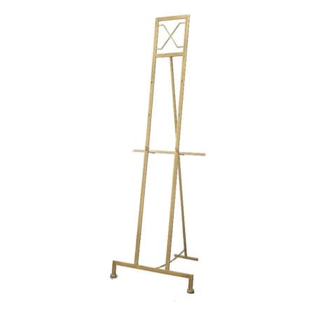 Benjara 70 in. Gold Iron Frame Free Standing Easel Stand, Gold BM285934