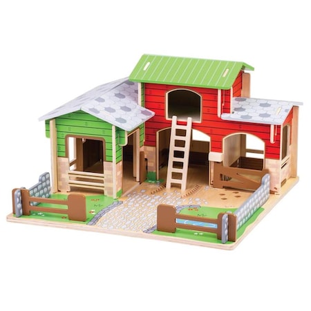 Bigjigs Toys Cobblestone Farm with Working Gates BJTJT152