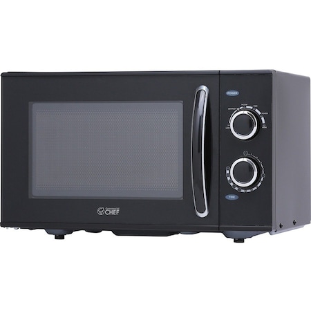 Commercial Chef 0.9 Cubic Foot Countertop Microwave, Compact, Rotary Control, Black CHMH900B6C