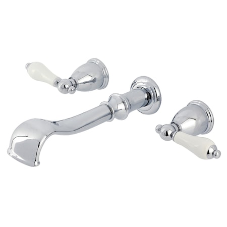 Kingston Brass Two-Handle Wall Mount Tub Faucet, Polished Chrome KS5021PL