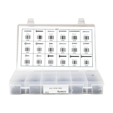 Auveco Black Tapping Screw Quik-Select Kit Assortment 6812