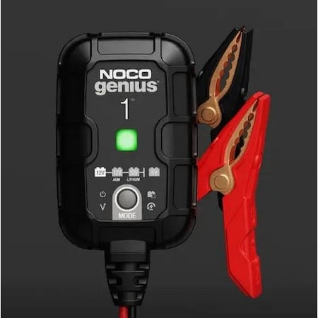 Noco Smart Battery Charger & Maintainer, 1A, 6V/12V, Automatic Trickle Charger, GENIUS1 806275