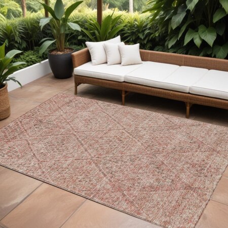 Homeroots 8' X 10' Pink And Brown Moroccan Washable Indoor Outdoor Area Rug 605136