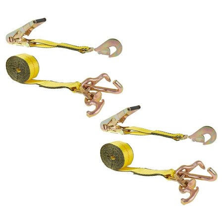 Mytee Products (2 Pack) 2in x 8ft RTJ Cluster Ratchet Straps Car Hauler Tow Wrecker Straps, 2PK RSRTJ28x2
