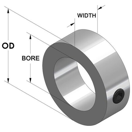 Climax Metal Products Shaft Collar, Set Screw, 1Pc, 1-7/8 In, St C-187