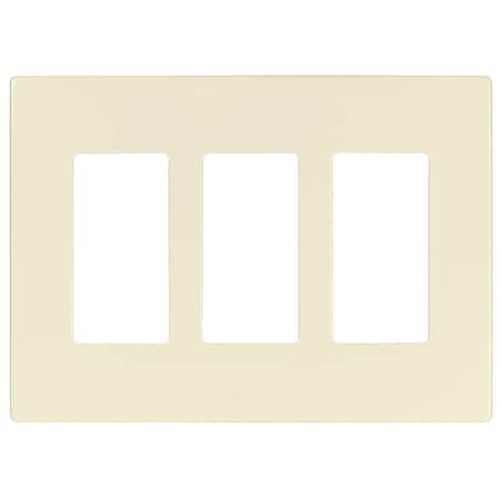 Eaton Wiring Devices PJS Wallplate, 4.87 in L, 6-3/4 in W, 3 -Gang, Polycarbonate, Light Almond PJS263LA