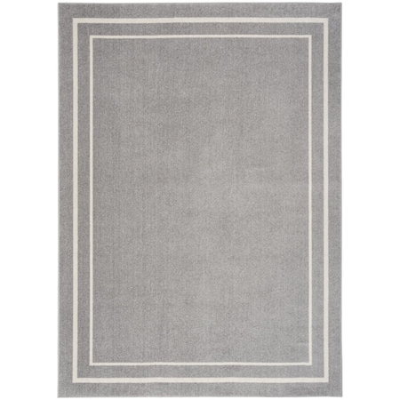 Homeroots 4' X 6' Gray And Ivory Indoor Outdoor Area Rug 545523