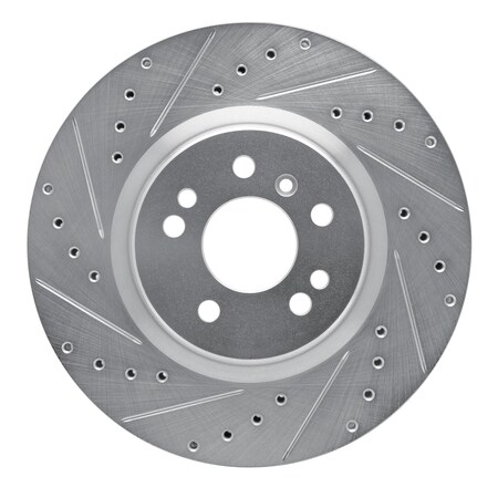 Dynamic Friction Co DFC Brake Rotor - Drilled and Slotted - Silver 631-63128L