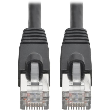 Eaton Tripp Lite Series Cat6a 10G Snagless Shielded STP Ethernet Cable RJ45 M/M, PoE, Black, 1 ft. N262-001-BK