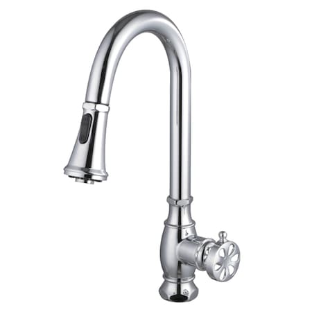 Kingston Brass Single-Handle Pull-Down Kitchen Faucet, Polished Chrome LS8691RX