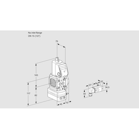 Honeywell Kromschroder Gas Pressure Regulator with Solenoid Valve, DN 15, 500 mbar Max, IP65 KS88024777
