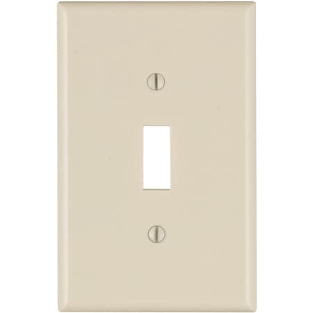 Leviton 1-Gang Smooth Plastic Mid-Way Toggle Switch Wall Plate Light Almond 025-80501-00T