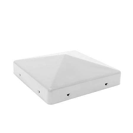 Nuvo Iron 6-in x 6-in USA White Eazy-Cap Steel Pyramid Post Cap US-PCP12-WEC
