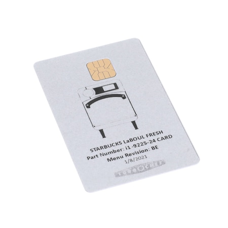 Turbochef Menu Card, Programmed, Starbucks, La Boulange Fresh, NGO I1-9225-24 CARD