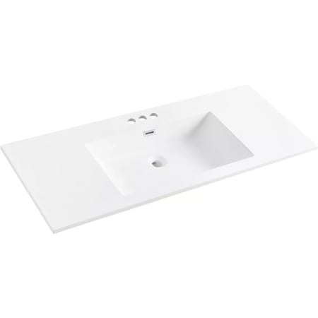Craftmark 49''x22'' Cultured Marble Solid High Gloss Wht Vanity Top with Wave Bowl WB4922330