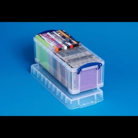 Really Useful Box 7.13 x 17.25 x 6.25 in. Snap-Lid CD-DVD Storage Bin, Clear - 1.72 gal RUA65C