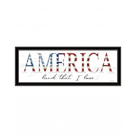 America Land that I Love 2 Black Framed Print Wall Art