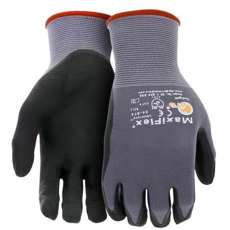 Boss Coated Gloves, Nitrile, Black/Gray, XL 34-874T/XL