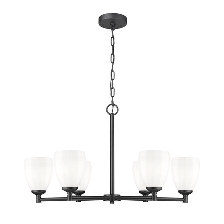 Z-Lite Oren 6-Light Chandelier, 32 in W, Matte Black 7004-6MB