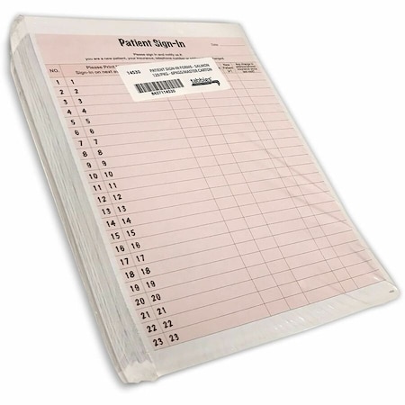 Tabbies Patient SignIn Label Forms, Pink, 125PK TAB14530