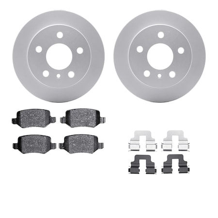 Dynamic Friction Co DFC GEOSPEC Coated Rotors with 5000 Brake Pads - Ceramic and Hardware 4512-63188