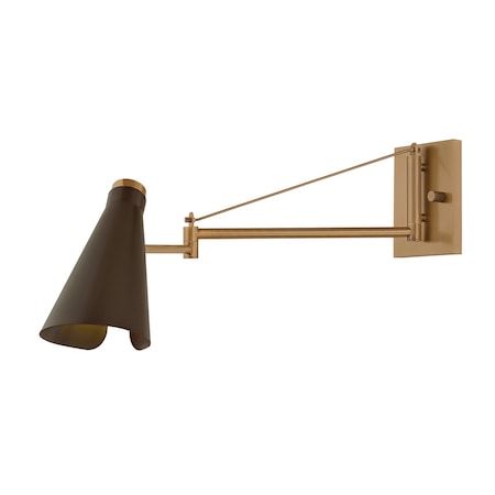 Troy Lighting Andersen 1 Light Wall Sconce, Patina Brass and Bronze, 5.75 In x 14 In B4314-PBR/BRZ