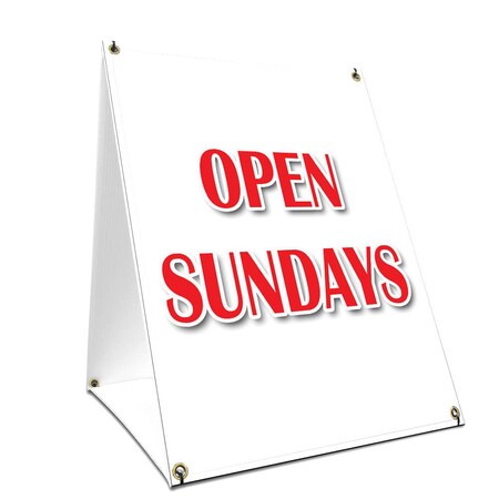 Signmission Open Sundays, 24 Inch x 18 Inch A-frame Yard Sign, Plastic Sign SBC-1824-Open Sundays