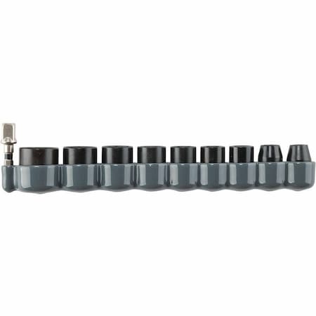 Makita 3/8 in Drive Impact XPS Metric Impact Socket S, 10 pcs Standard Socket, Black Oxide E-01688