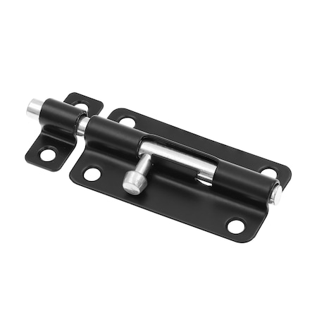 Prime-Line Door and Gate, Slide Barrel Bolt Latch 4 inch with Screws, Matte Black (Single Pack) U 117578