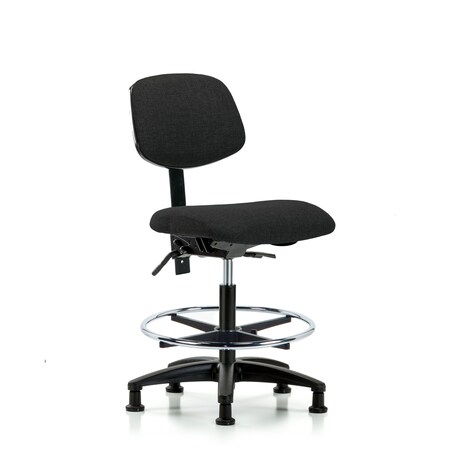 Blue Ridge Ergonomics Chair, Fab, Med Bench, Tilt CF Glides, Blk, No Arms, 22" to 29" Height, Black BR-FMBCH-RG-T1-A0-CF-RG-F42