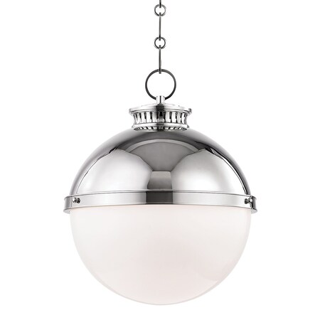 Hudson Valley Lighting Latham 1 Light Pendant 14.75 In. Polished Nickel 4025-PN