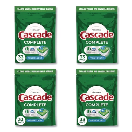 Cascade Complete ActionPacs, Fresh Scent, 17.6 oz Bag, 33 Pacs/Bag, 4PK 80797047