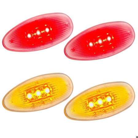 Recon 99-13 SILVERADO/SIERRA DUALLY FENDER LENSES (4PC) 2 RED/2 AMBER LED LI 264133CL