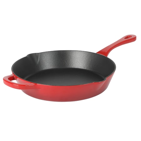 Crock-Pot Artisan 12 Inch Enameled Cast Iron Round Skillet in Gradient Red 137371.01