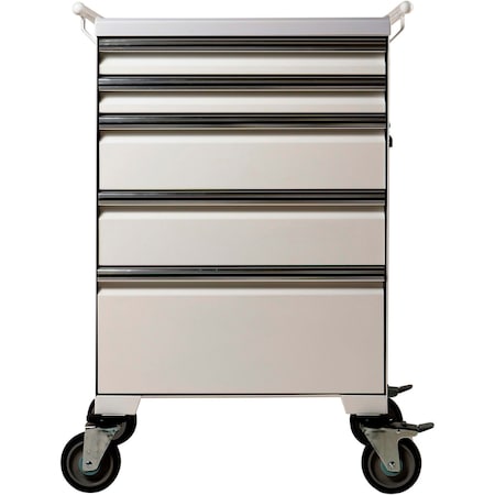 Global Industrial Medical Cart with 5 Drawers, White 615248